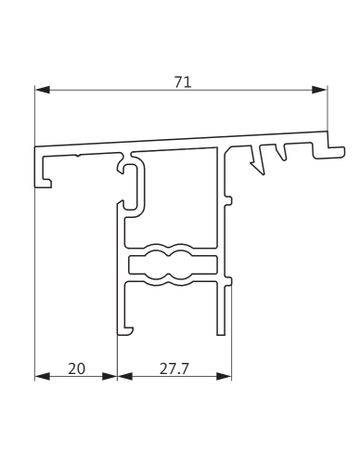 GU Thermostep Wetterprofil P 1842 EV 1 L= 6700 mm