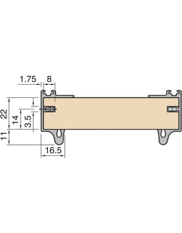 Bild Schiebebeschlag Serie 1200 Griffprofil 2000 mm Einnuten-3