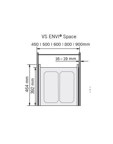 Bild Abfalltrennsystem VS ENVI Space lavagrau KB 600 mm Einbautiefe 464 mm-2