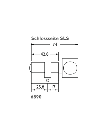 Bild Profil-Knaufzylinder für Glas mmv ohne Schl. L=S 25,8/K 17 mm-1