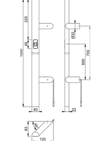 Bild Stoßgriff E5092BC Fingerscan,BA 700mm,DL,F69 - HOPPE-1