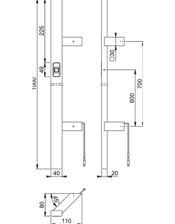 Bild Stoßgriff E5724BC Fingerscan,BA 700mm,DL,F69 - HOPPE-1