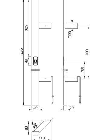 Bild Stoßgriff E5724BC Fingerscan,BA 900mm,DL,F69 - HOPPE-1