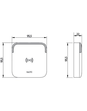 Bild XS Design-Wandleser EU + Keypad schwarz, gerade, für MIFARE + BLE + HSE - salto-1