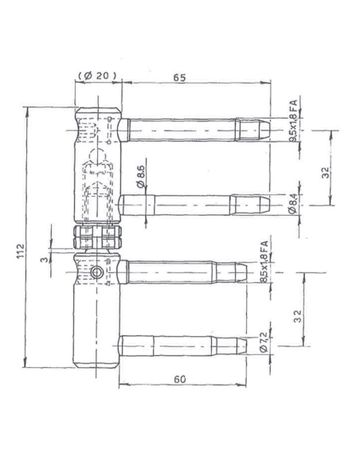 Bild SFS HaustürBand 12R 20-021 verzinkt 50 kg pro Band /FD-Dichtung / mit Stifts.-1