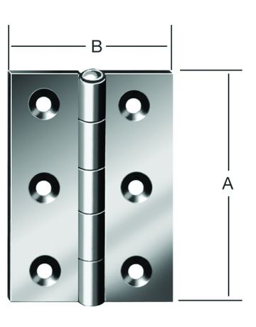 Scharnier, halbbreit, B22xH25xS0,8mm gerollt, verzinkt - Vormann