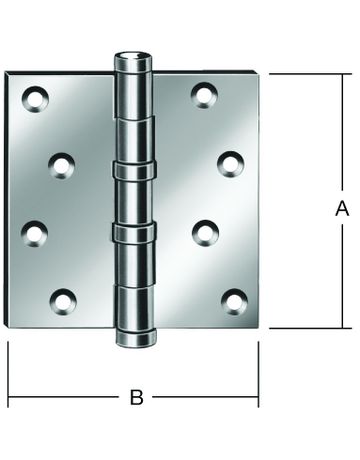 Kugellagerscharnier schwer B76xH102xS2,9mm gerollt vernickelt