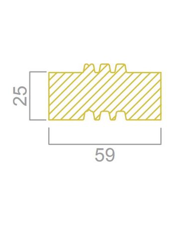 Unterbaudämmprofil L=2440 mm 59 x 25 mm, 06 roh, PET 180 kg/m³