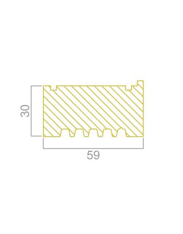 Basisprofil Türschwellen Typ 1 L=2440 mm 30 x 59 mm, 06 roh, PET 180 kg/m³