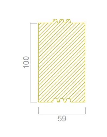 Unterbaudämmprofil L=2440 mm 59 x 100 mm, 06 roh, PET 180 kg/m³