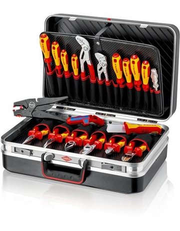 Werkzeugsortiment Vision Elektriker 20-t eilig im ABS-Koffer Knipex
