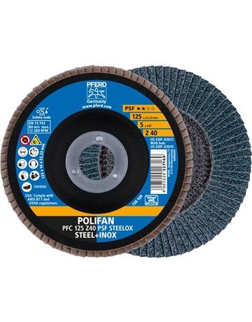 Fächerschleifscheibe Z 40PSF gerade 125m m K40 Pferd