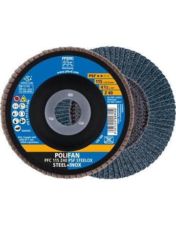 Fächerschleifscheibe Z 40PSF gerade 115m m K40 Pferd
