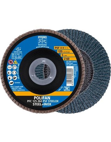 Fächerschleifscheibe Z 60PSF gerade 125m m K60 Pferd