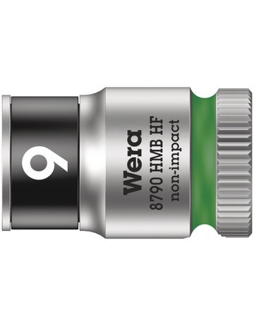 Steckschlüsseleinsatz 6-kant 3/8"" 9 mm m. Haltefkt. - Wera