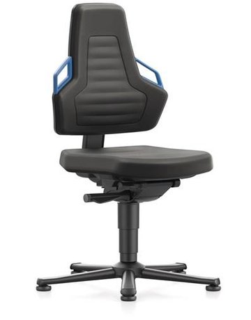 Bimos Arbeitsstuhl Nexxit 1 Griff blau Sitzhöhe 450-600 mm Supertec schwarz ,m. Gle