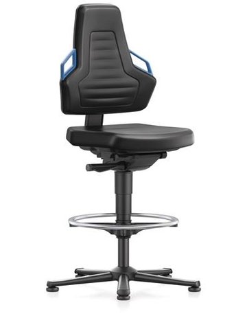 Bimos Arbeitsstuhl Nexxit 3 Griff blau S itzhöhe 570-820 mm Kunststoff schwarz,Fußring