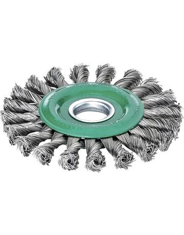 Rundbürste Edelstahl 115x12mm, gezopft 0 ,5mm Lessmann