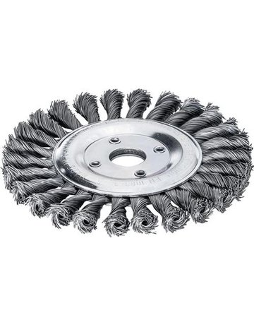Rundbürste Stahldraht 125x14mm, gezopft 0,5mm Lessmann