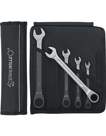 Ratschenschlüssel-Satz gerade 8-19mm 5-t eilig in Rolltasche Stahlwille