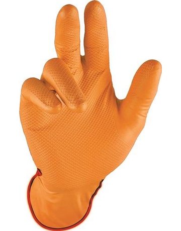 Einweghandschuh Grip,Nitril,ungepudert, orange,Gr.11, Box=50 Stück - n.a.
