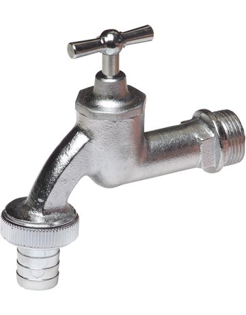 Wasserhahn 1/2"" Messing matt verchromt verchromt - floraworld