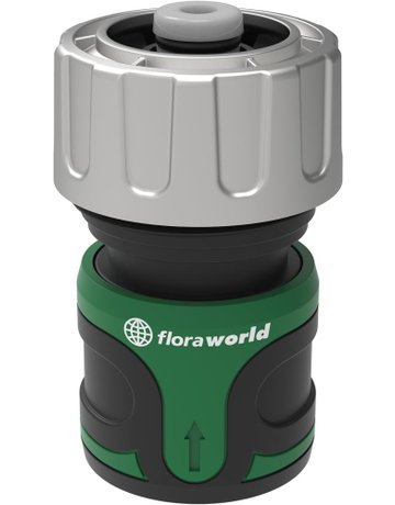 Schlauchanschlussstk.3/4"" mit Wasserstop, grün/schwarz premium premium - floraworld