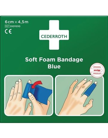 Schaumbandage blau, 6cm x 4,5m CEDERROTH
