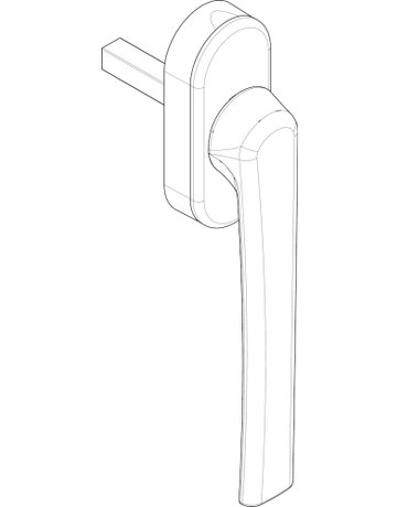 Schiebeflügel -Griff, flach, OL, VK7x35, RotoLine Patio, Aluminium F9016 - 2