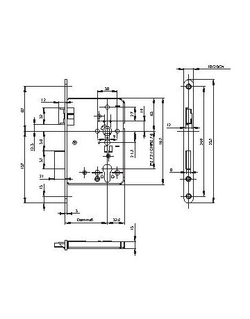 Einsteckschloss B-12060 PZW72/9,D65,F24x235rd,ER,DL - BKS - 2