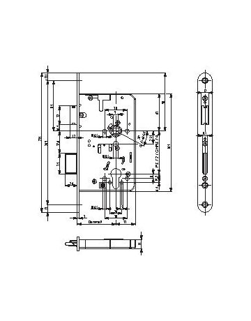 BKS Panik-Einsteckschloss (mechanisch) B-23260, F-Stulp, Edelstahl - BKS - 2