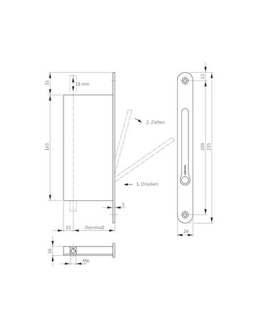 Falztreibriegel B 1899 D30,F20x235rd,ER - BKS - 2