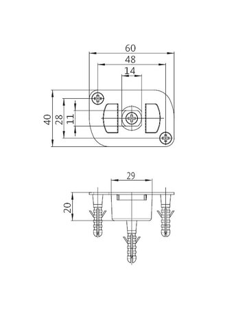 Bodenschließmulde B-00280 verstellbar,edelstahl - BKS - 2