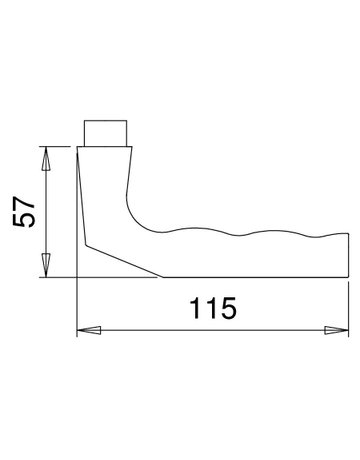 Drückerlochteil 1125 8mm F1 eloxiert - edi - 2