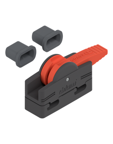 SERVO-DRIVE Verbindungsknoten (Set), werkzeuglos montierbar, orange/schwarz - Blum - 1