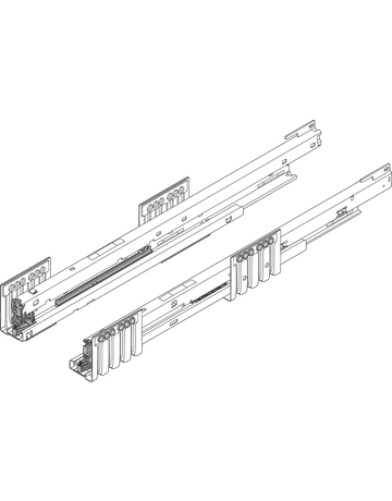 MERIVOBOX Korpusschiene, 70 kg, NL=550 mm, links/rechts, verzinkt - Blum - 2