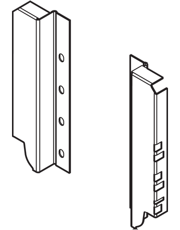 TANDEMBOX Holzrückwandhalter, Höhe C (192 mm), links/rechts, seidenweiss - Blum - 2