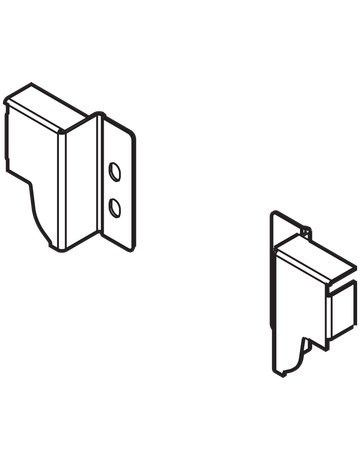 TANDEMBOX Holzrückwandhalter, Höhe N (81,5 mm), links/rechts, seidenweiss - Blum - 2