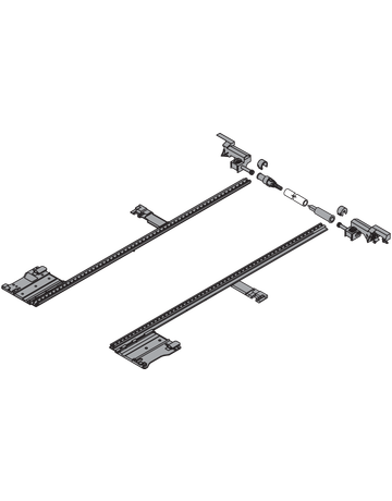 MOVENTO Seitenstabilisierung, NL=600 mm, KB=1400 mm, Vollauszug, zum Ablängen, R7037 staubgrau - Blum - 2