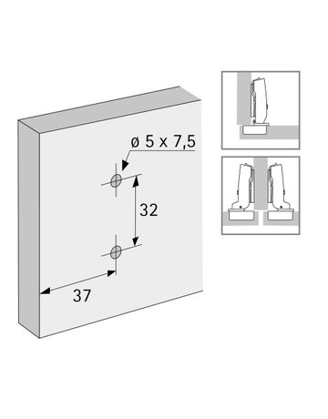 HETTICH Kreuzmontageplatte Sensys 8099, ''Hettich Direkt'', Stahl - Hettich - 2