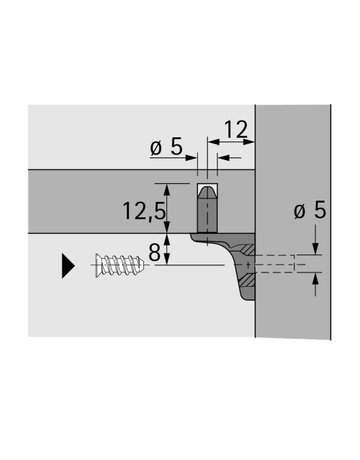 Bodenträger Sekura 7, ø 5 mm, Zinkdruckguss vernickelt - Hettich - 2