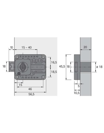 HETTICH Zylinderkastenschloss Prestige 2000 - Hettich - 2