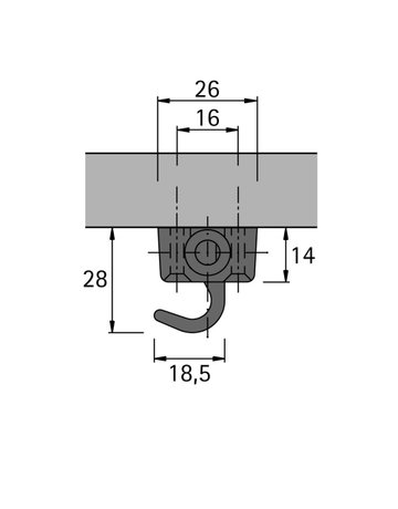 Zylinderdrehstangenschloss Prestige 2000 Z23, ø18mm, Zum Einpressen, 15 mm, 20 mm - Hettich - 3