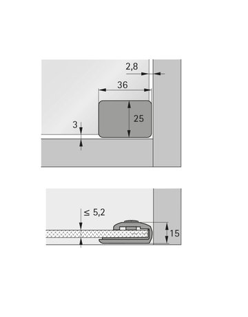 HETTICH Druckgriff, Zinkdruckguss - Hettich - 2