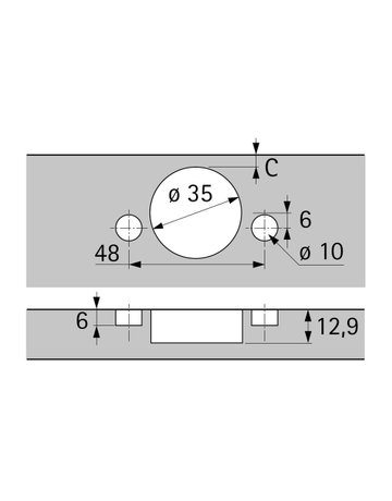 Möbel-Topfscharnier,110°,Kröpf.0mm Sensys 8645,9073644,vorlieg.,vernickelt - Hettich - 5