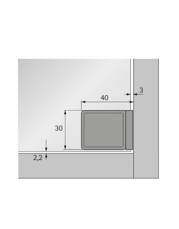 Glastürscharnier ET 5150, vernickelt, matt - Hettich - 4