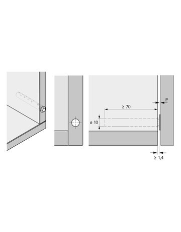Push to open für Drehtüren zum Einbohren Langhub, weiß - Hettich - 3