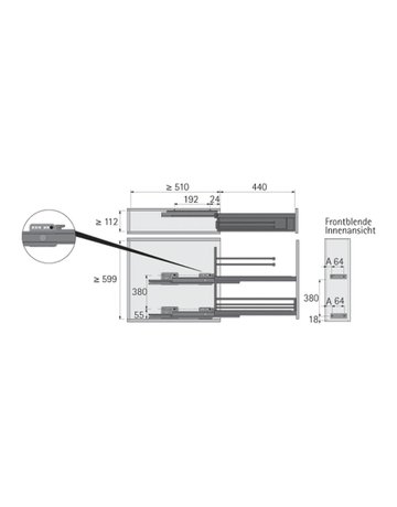 Handtuchhalterauszug 90°, CLASSIC, pulverbeschichtet silber (2) - Hettich - 3