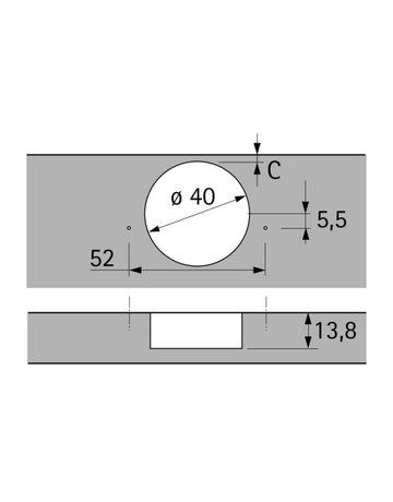 HETTICH Topfscharnier Intermat 9935, Zinkdruckguss/Zinkdruckguss - Hettich - 2