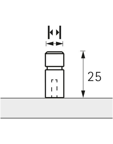 MB-Knopf, Edelstahl Arnum 9208072, edelstahl gebürstet - Hettich - 9